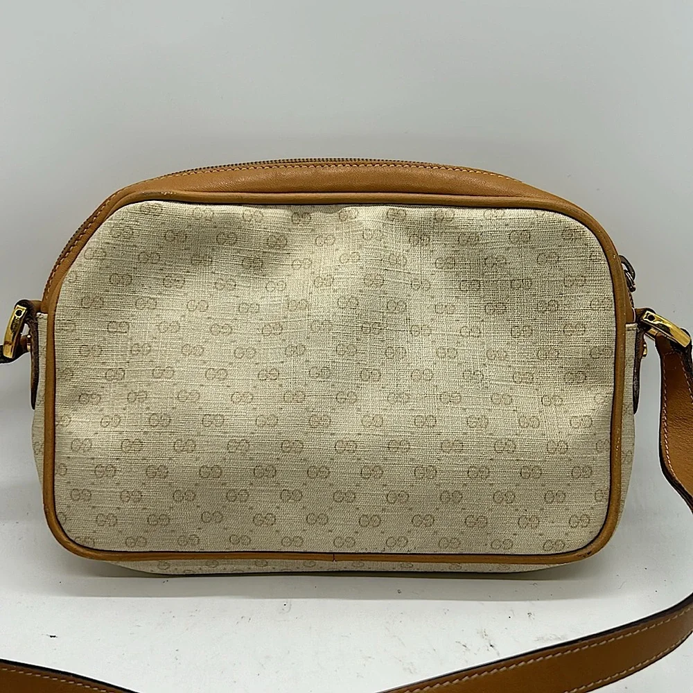 Gucci Authenticated Vintage Cream Leather GG Monogram Crossbody Purse Bag 🌸🌸 - Picture 2 of 12